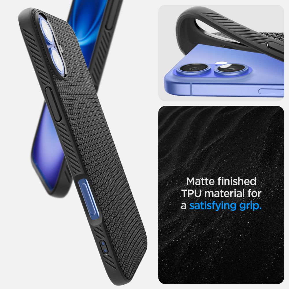 Spigen Liquid Air iPhone 16 Kuffert - Sort