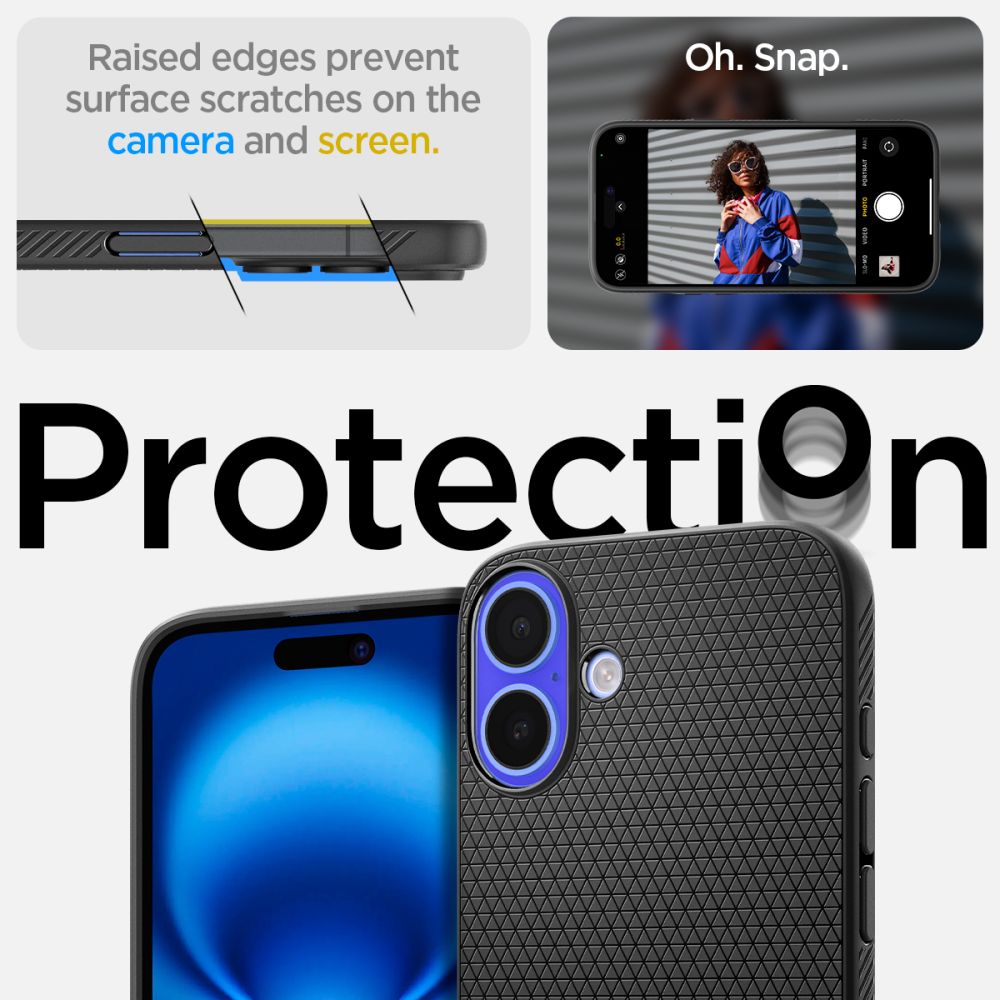 Spigen Liquid Air iPhone 16 Kuffert - Sort