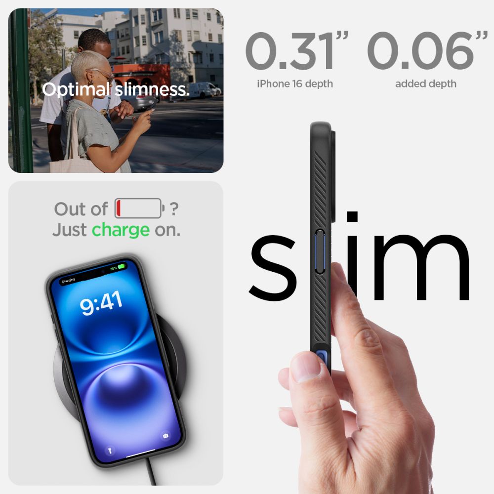Spigen Liquid Air iPhone 16 Kuffert - Sort