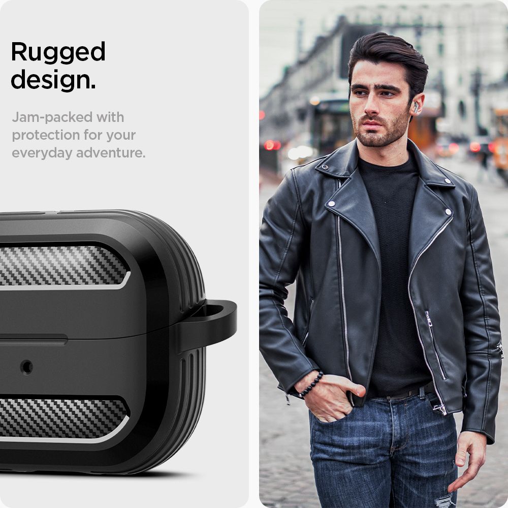 Spigen Rugged Armor Samsung Galaxy Buds 3 / 3 Pro-etui - Sort