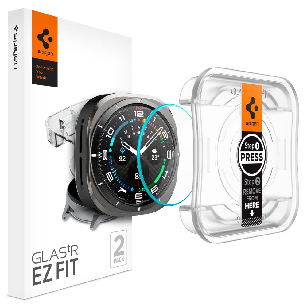 Spigen Glas.TR EZ Fit härdat glas för Samsung Galaxy Watch Ultra (47mm) - Klar (2-pack)