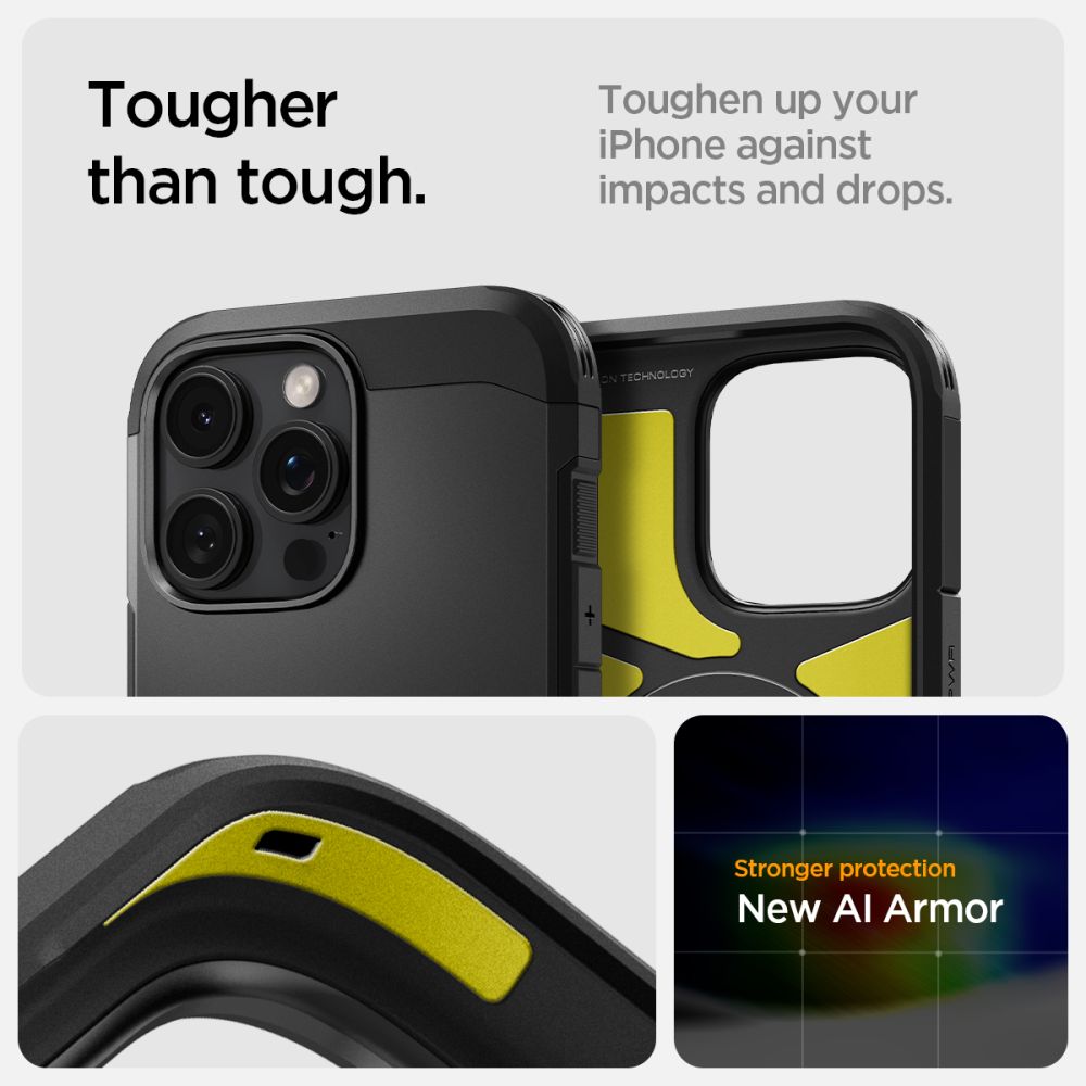 Spigen Tough Armor "T" MagSafe-etui til iPhone 16 Pro Max - sort
