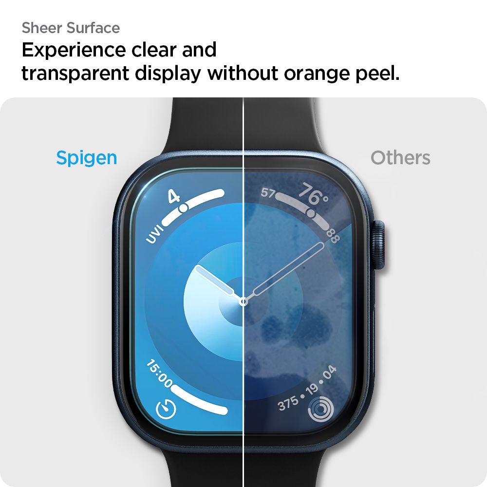 Spigen Elite Shield "EZ FIT" Hybrid Glass 2-PACK til Apple Watch 10 (42MM) - Clear