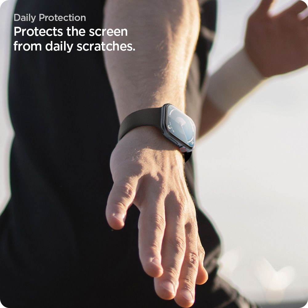 Spigen Elite Shield "EZ FIT" Hybrid Glass 2-PACK til Apple Watch 10 (42MM) - Clear