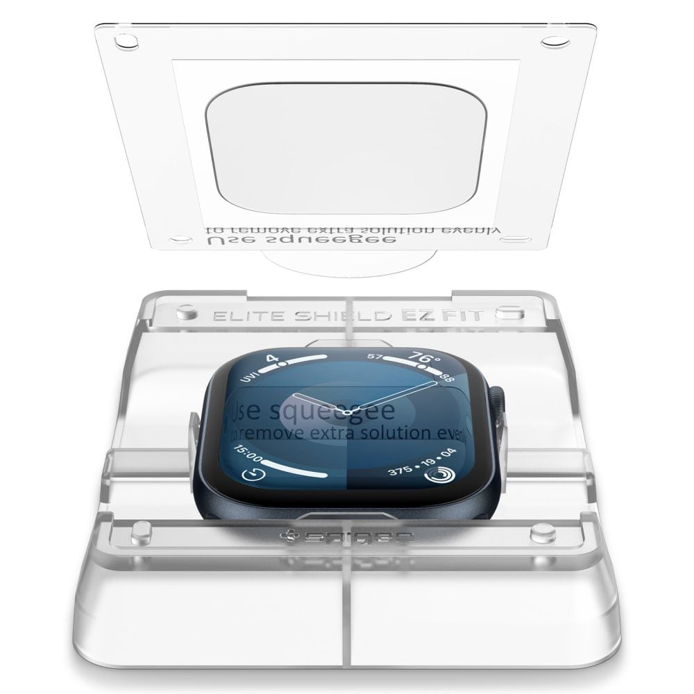 Spigen Elite Shield "EZ FIT" Hybrid Glass 2-PACK til Apple Watch 10 (42MM) - Clear