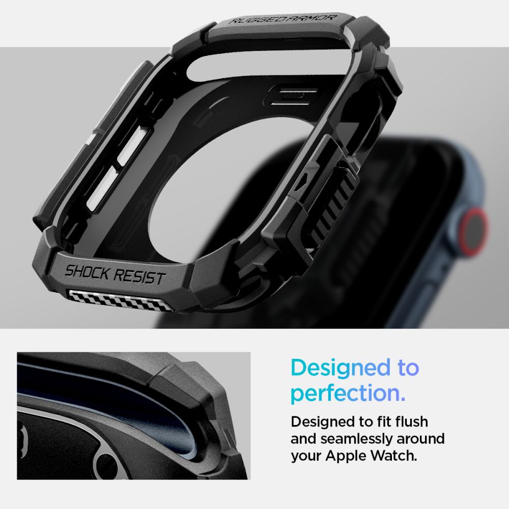 Spigen Robust panseretui til Apple Watch 10 46mm - Sort