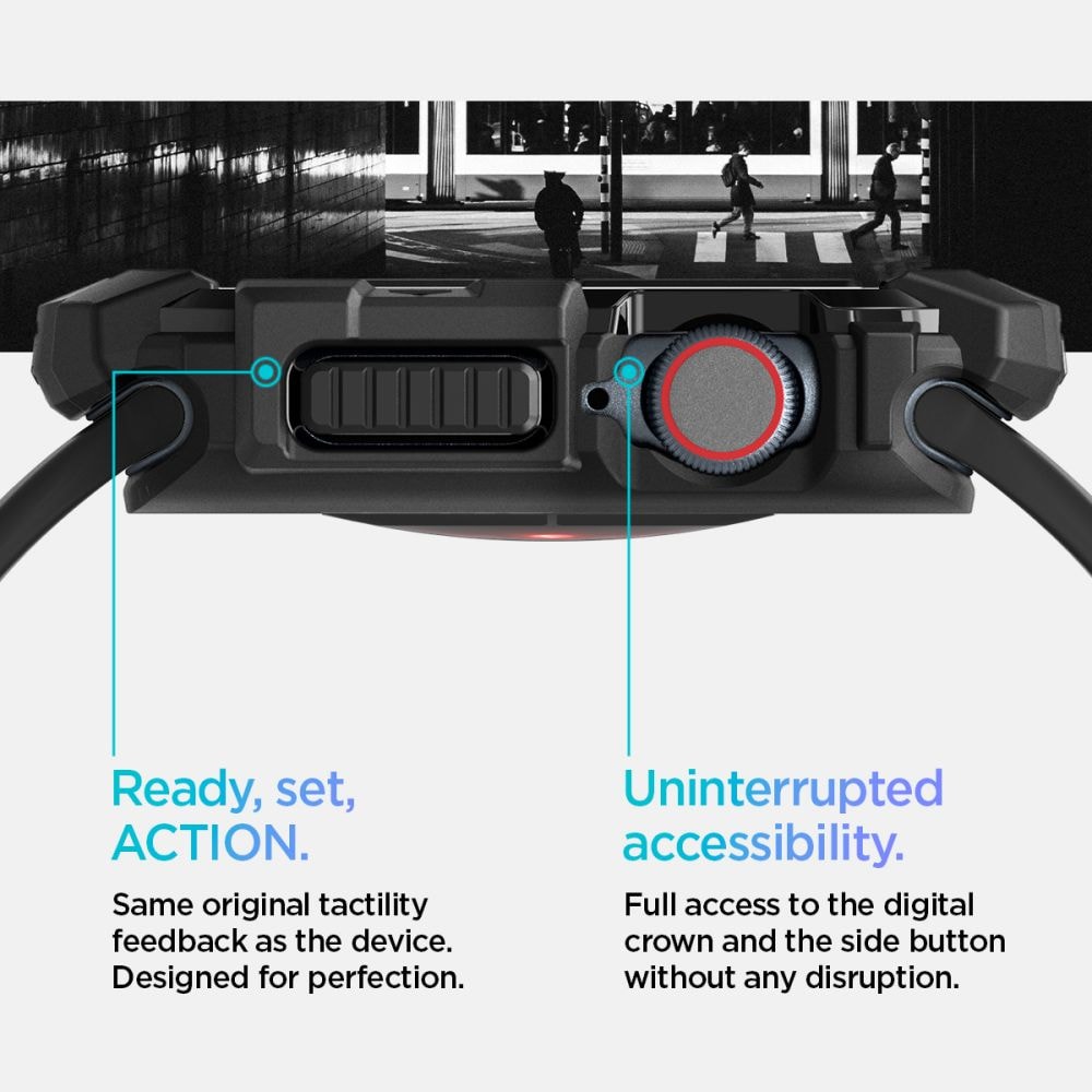 Spigen Robust panseretui til Apple Watch 10 46mm - Sort