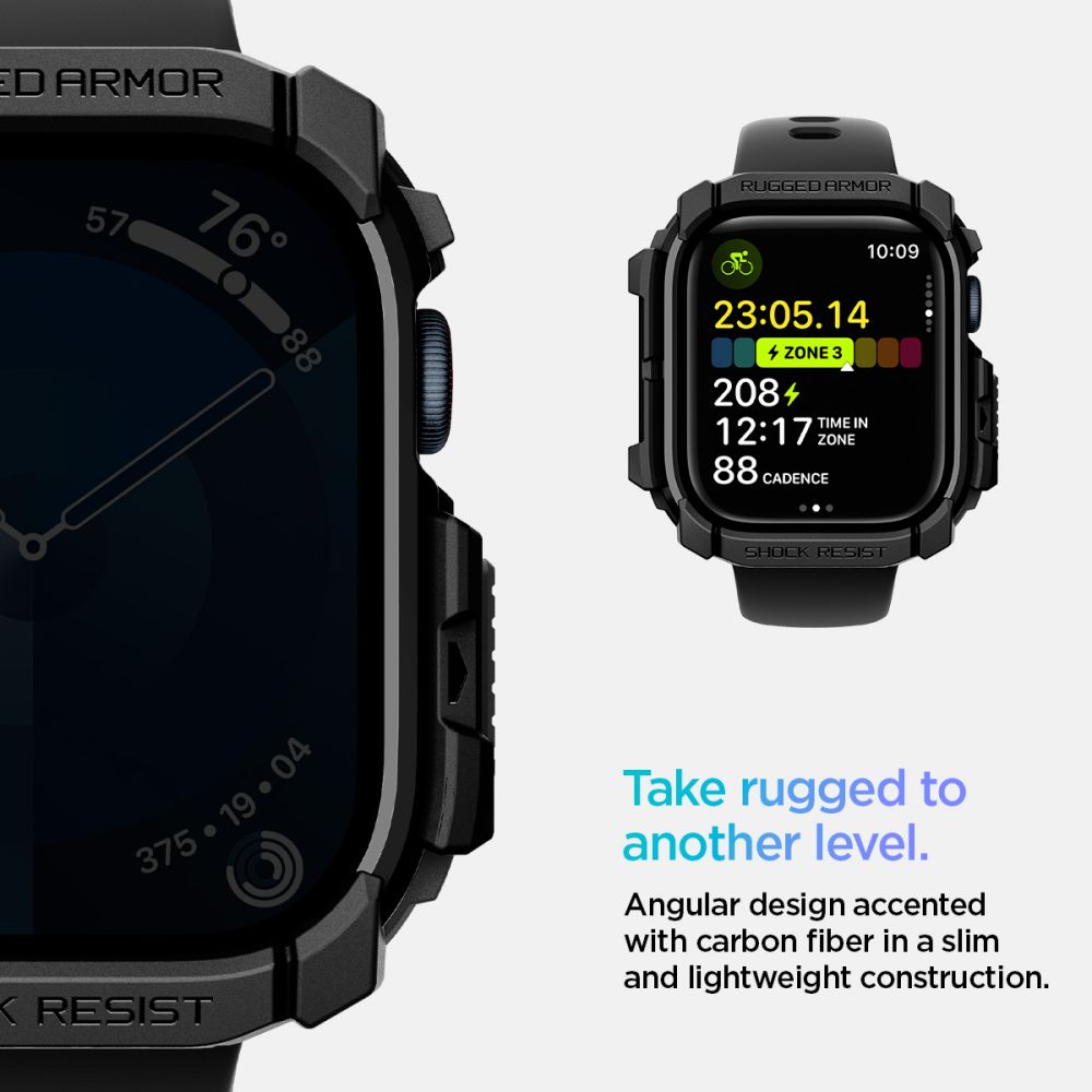 Spigen Robust panseretui til Apple Watch 10 46mm - Sort