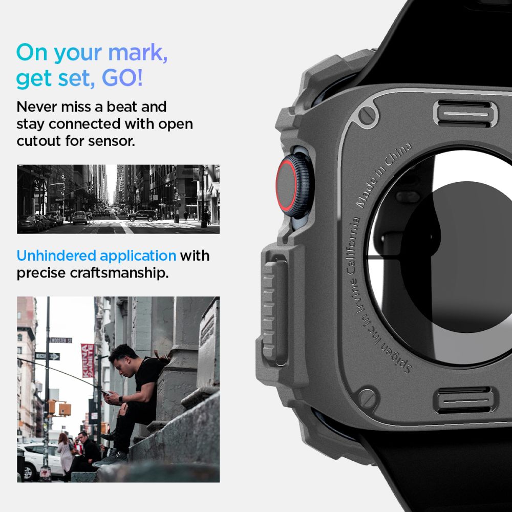 Spigen Robust panseretui til Apple Watch 10 46mm - grå