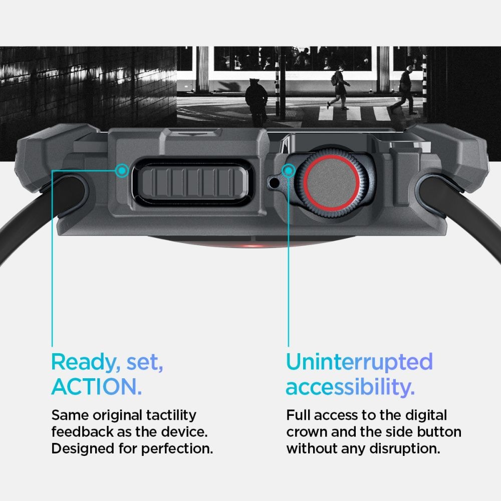 Spigen Robust panseretui til Apple Watch 10 46mm - grå