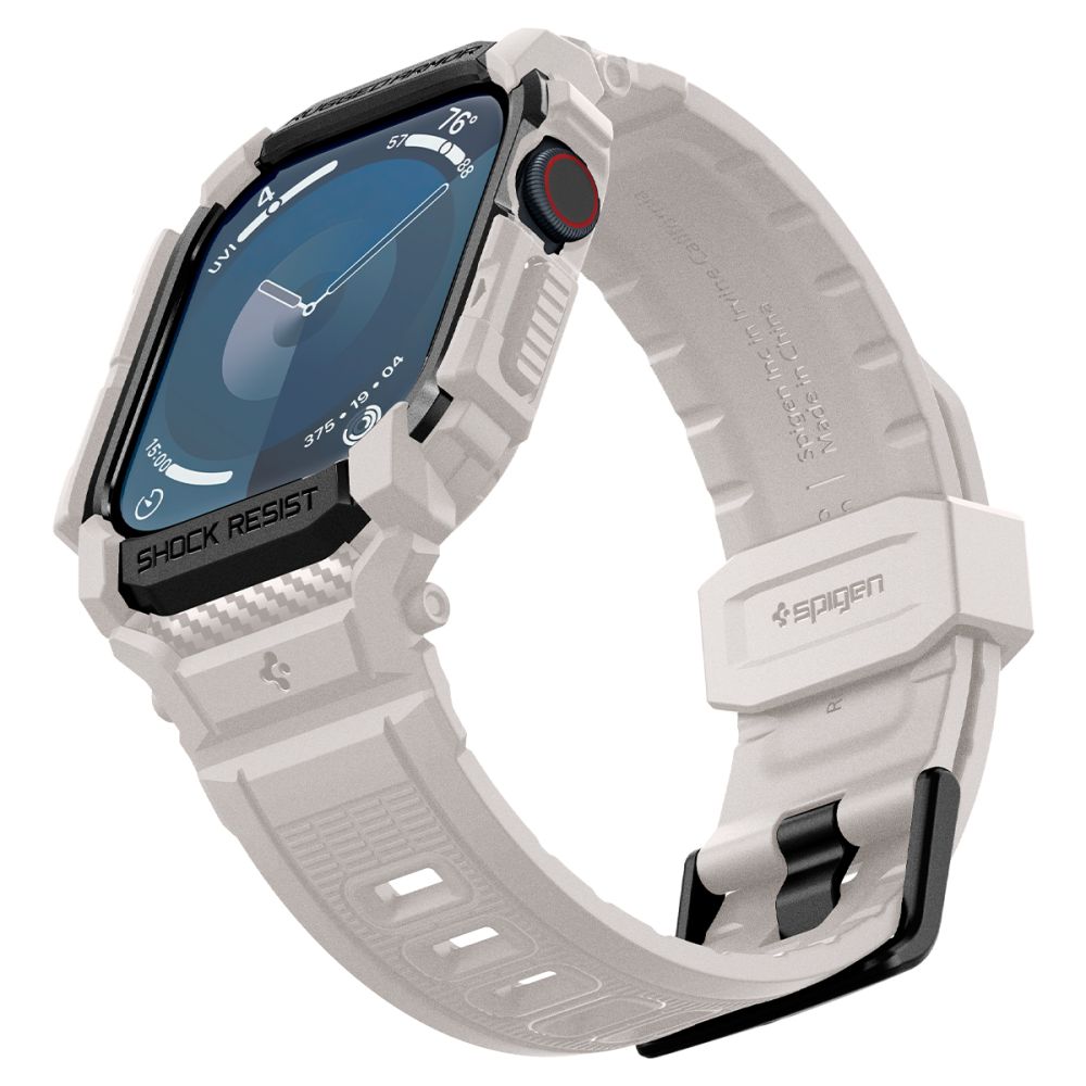 Spigen Rugged Armor "Pro"-armband för Apple Watch 10 (46MM) - Beige