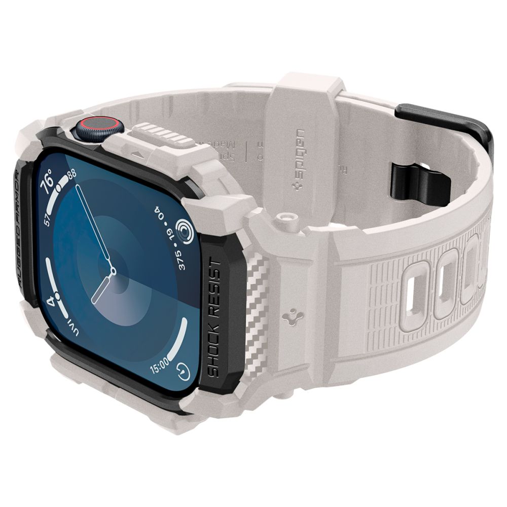Spigen Rugged Armor "Pro"-armband för Apple Watch 10 (46MM) - Beige