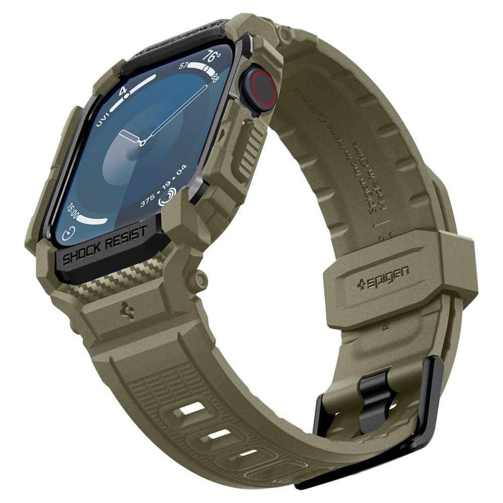 Spigen Rugged Armor "Pro"-armband för Apple Watch 10 (46MM) - Grön