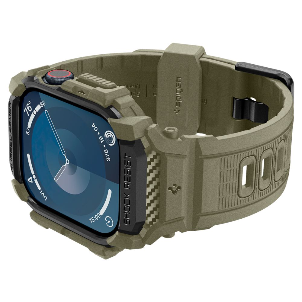 Spigen Rugged Armor "Pro"-armband för Apple Watch 10 (46MM) - Grön