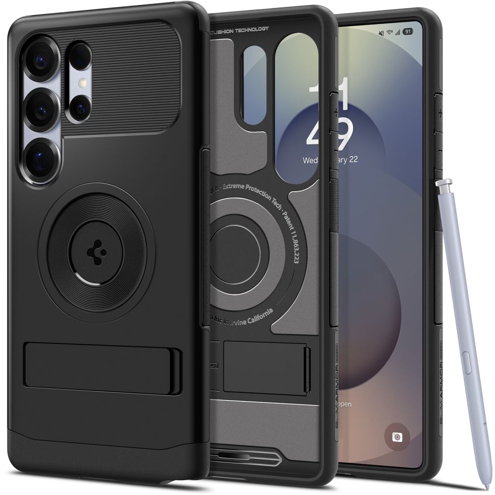 Spigen Slim Armor Mag MagSafe-fodral för Samsung Galaxy S25 Ultra - Svart