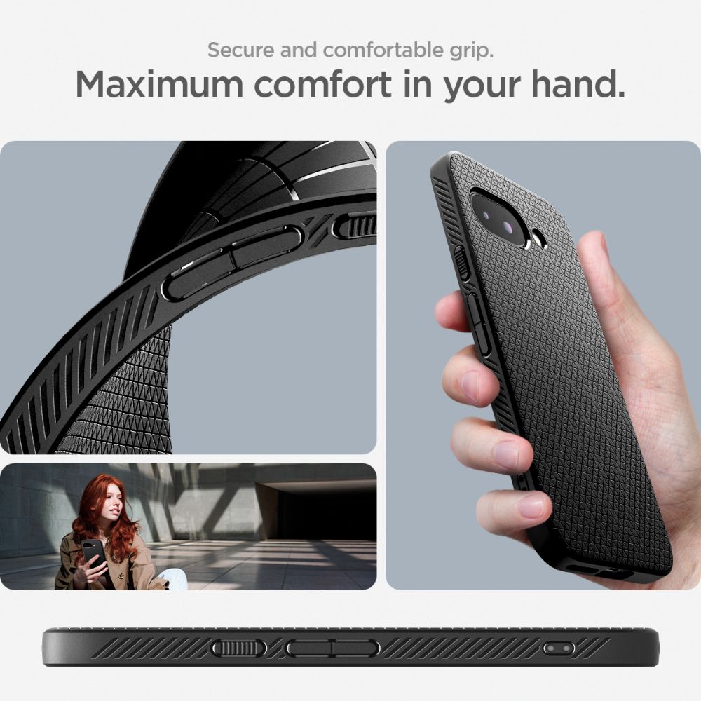 Spigen Liquid Air-etui til Google Pixel 9A - mat sort
