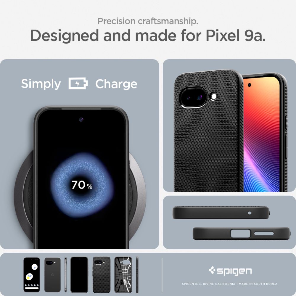 Spigen Liquid Air-etui til Google Pixel 9A - mat sort