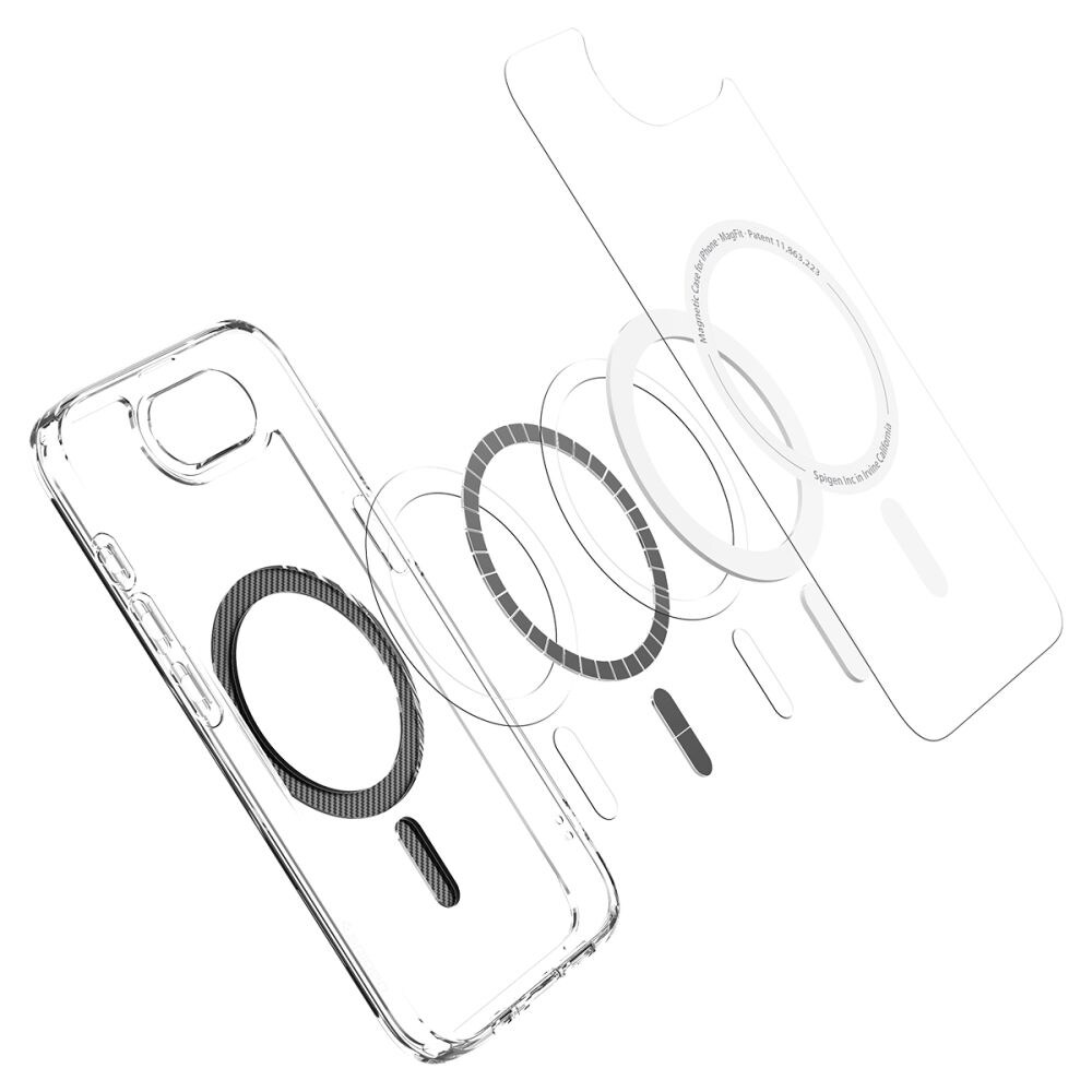 Spigen Ultra Hybrid MagSafe iPhone 16e kulfiberetui - klar
