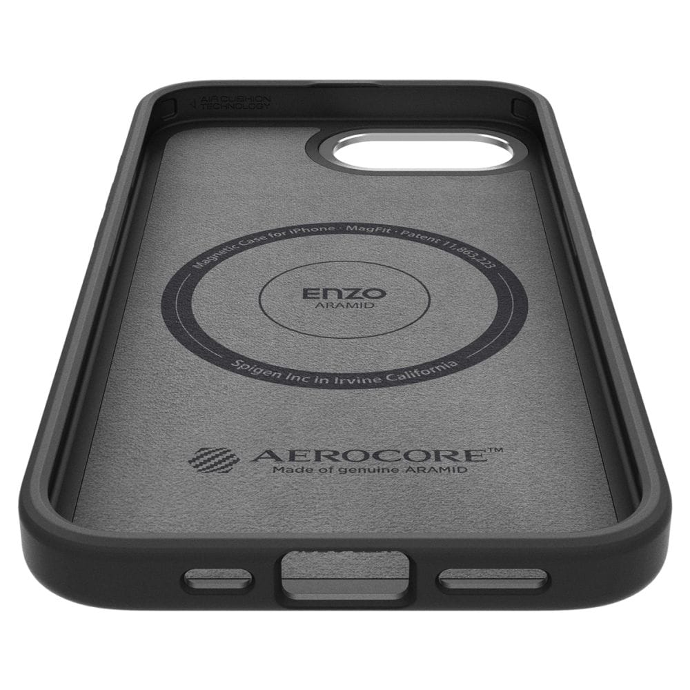 Spigen Enzo Aramid MagSafe iPhone 16e-etui - sort