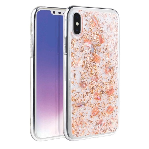 Uniq Lumence Clear-fodral för iPhone Xs Max - rosa och guld