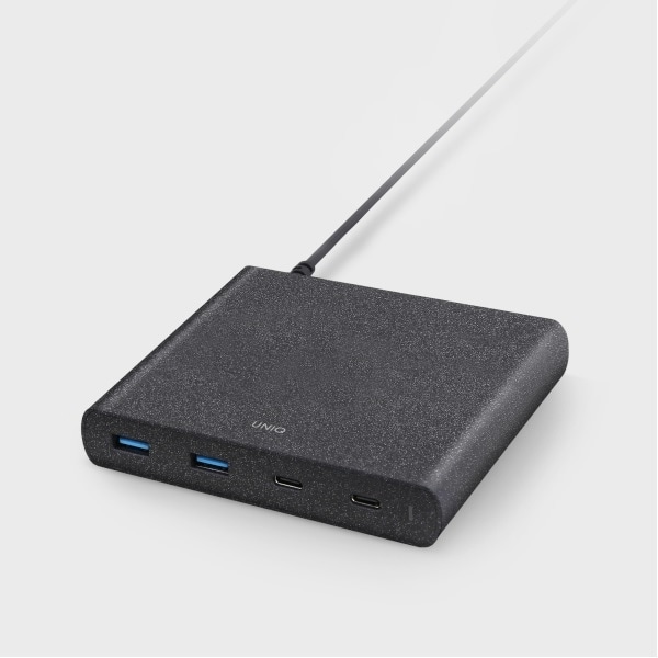 HUB Uniq Surge LITHOS Collective 90W 2xUSB-A QC 3.0 / 2xUSB-C PD 3.0 - svart
