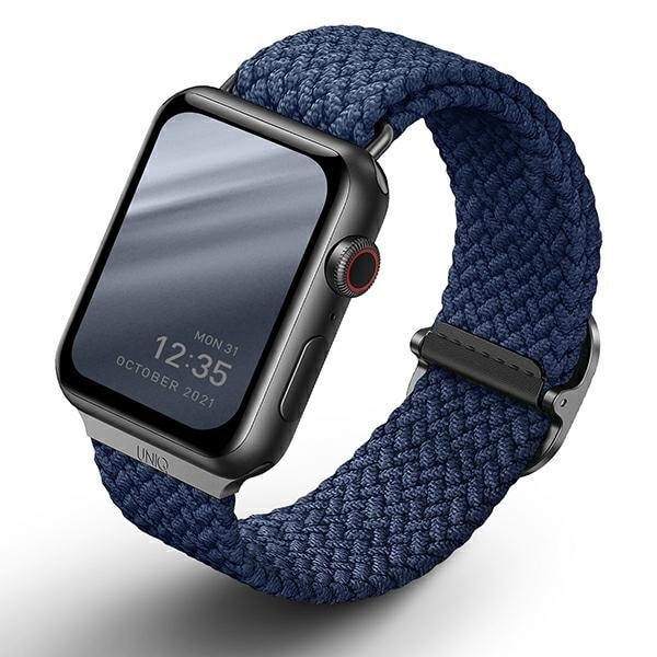 Uniq Aspen Flätat armband till Apple Klocka 1/2/3/4/5/6/7/8/SE/SE2 44/42/45 mm - blå