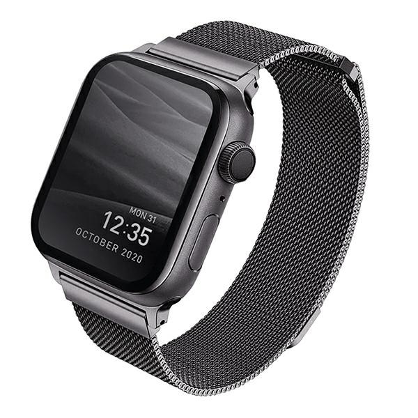 Uniq Dante armband i rostfritt stål till Apple Watch 1/2/3/4/5/6/7/8/SE/SE2 38/40/41mm - graphite