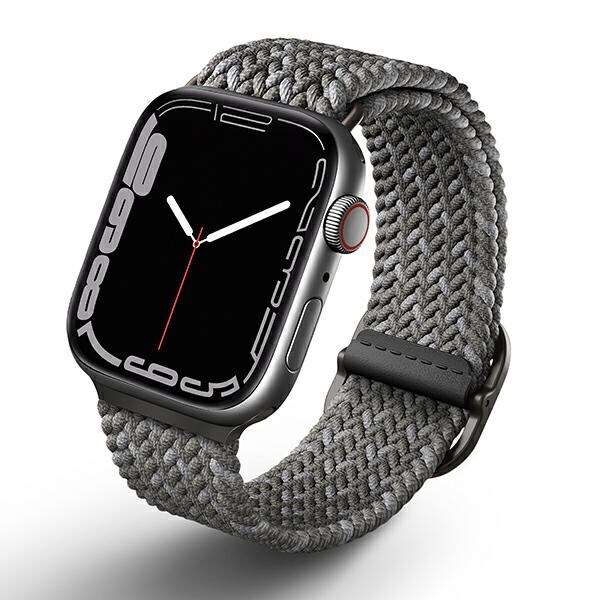 Uniq Aspen flätat armband till Apple klocka 1/2/3/4/5/6/7/8/SE/SE2 44/42/45mm - Grå