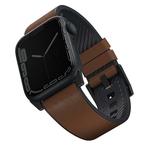Uniq Straden läderhybridarmband till Apple klocka 1/2/3/4/5/6/7/8/SE/SE2/Ultra 42/44/45/49mm - brun