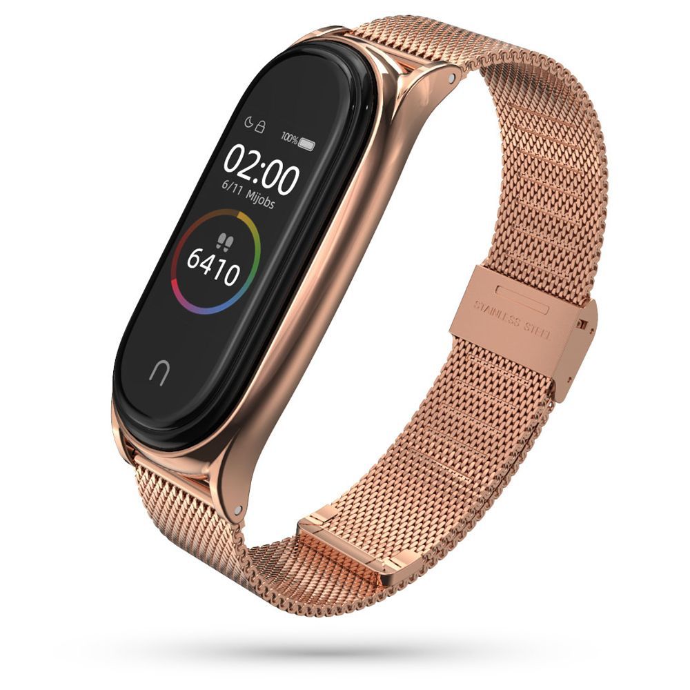 Tech-Protect MilaneseBand Rem för Xiaomi Mi Smart Band 5 / 6 / 6 NFC - Rosa