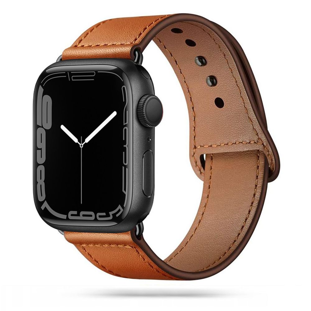 Tech-Protect LeatherFit Armband for Apple Watch 4-9/SE/Ultra 1/2 (42/44/45/49 mm) - Brun