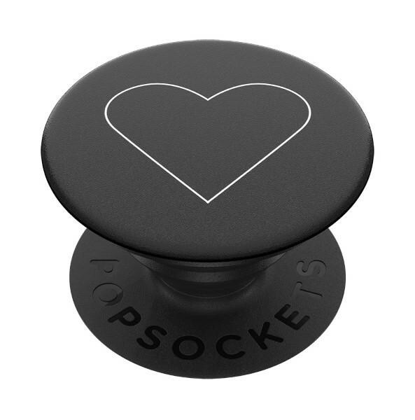 Popsockets 2 White Heart Black Hållare och telefonställ