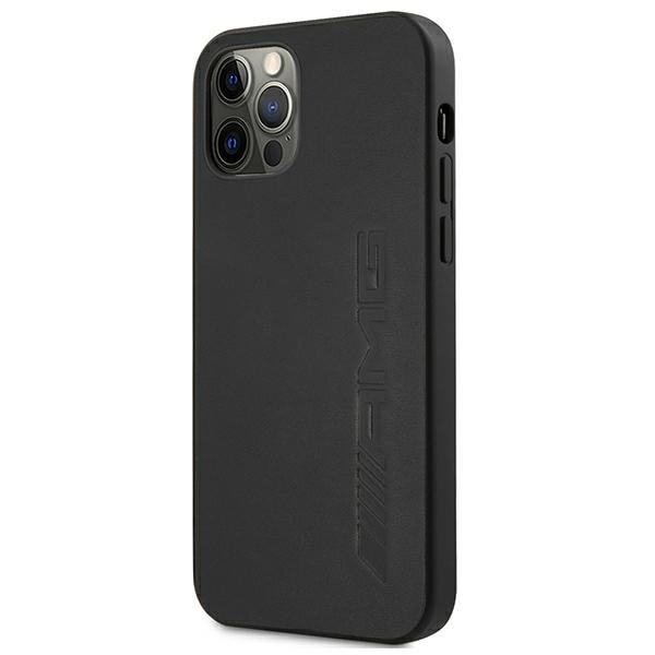 AMG læderetui med varmt stempel til iPhone 12 Pro Max - sort