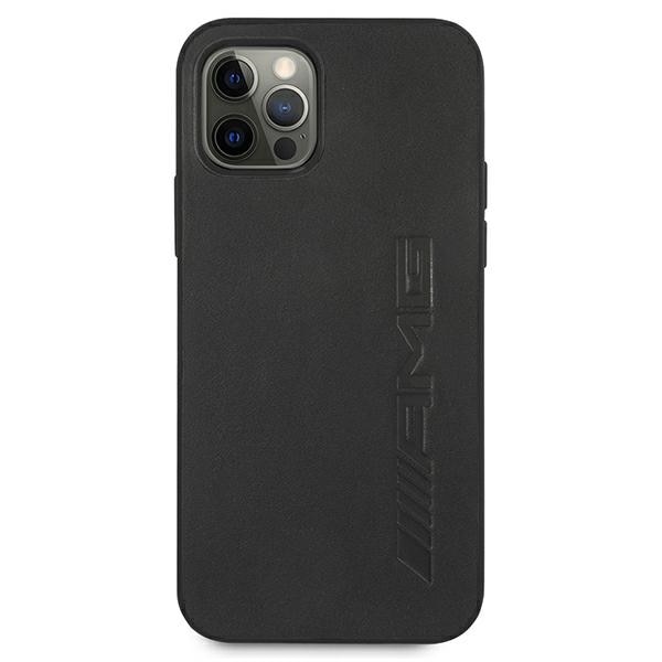 AMG læderetui med varmt stempel til iPhone 12 Pro Max - sort
