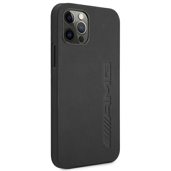 AMG læderetui med varmt stempel til iPhone 12 Pro Max - sort