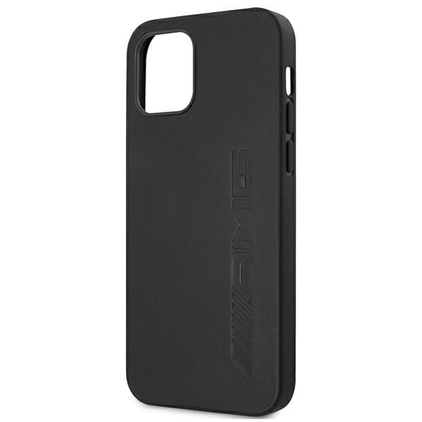 AMG læderetui med varmt stempel til iPhone 12 Pro Max - sort