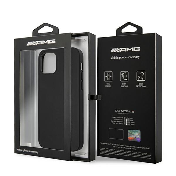 AMG læderetui med varmt stempel til iPhone 12 Pro Max - sort