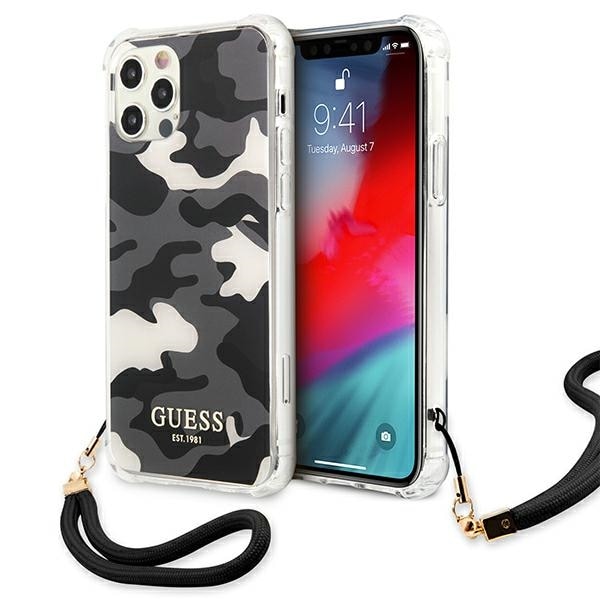 Guess GUHCP12LKSARBK iPhone 12 Pro Max 6,7" svart/svart hårda fodral Camo Collection