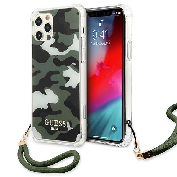 Guess GUHCP12LKSARKA iPhone 12 Pro Max 6,7" grön/khaki hårda fodral Camo Collection
