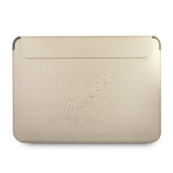 Guess Saffiano Script-fodral för en 13" bärbar dator - guld