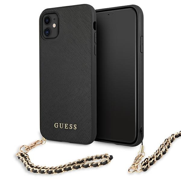 Guess Saffiano kedjefodral för iPhone 11 6,1" / Xr - svart