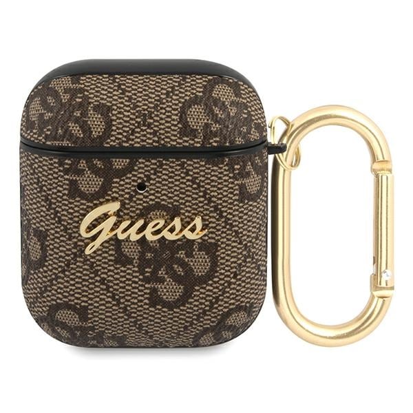 Guess GUA24GSMW AirPods skydd brun / brun 4G Script Metal Collection