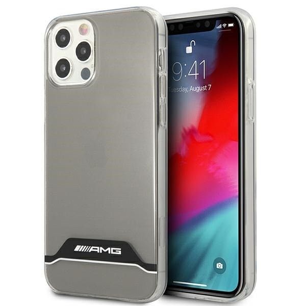AMG Electroplate svartvitt fodral för iPhone 12 / 12 Pro - Transparent