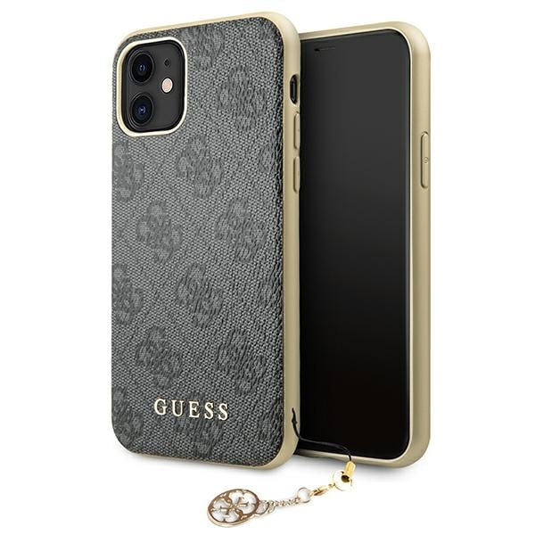 Guess GUHCN61GF4GGR iPhone 11 6,1" / Xr grå/grå hårt fodral 4G Charms Collection