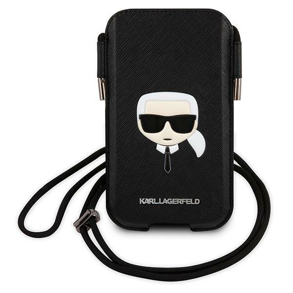 Karl Lagerfeld Saffiano Ikonik Karl's Head Handväska - Svart