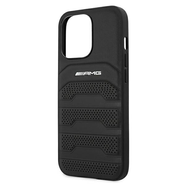 AMG læderetui med prægede linjer til iPhone 13 Pro / iPhone 13 - sort