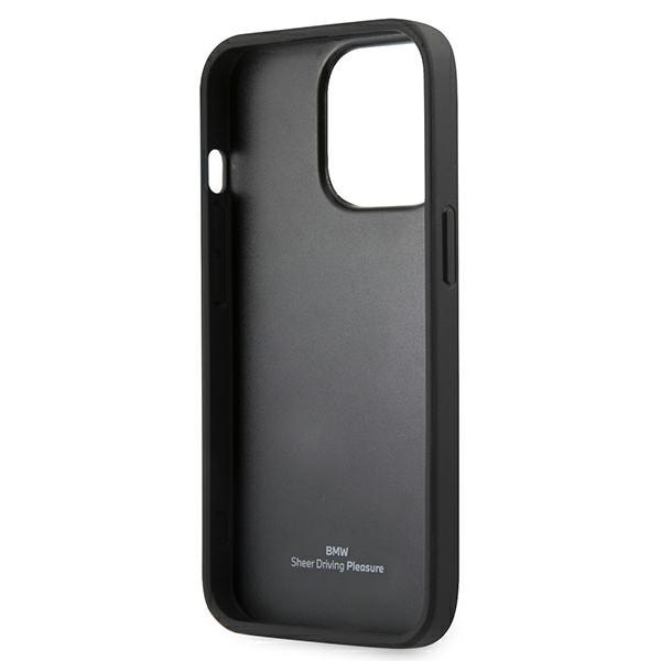 BMW Curve Perforate-etui i læder til iPhone 13 Pro / iPhone 13 - Rød