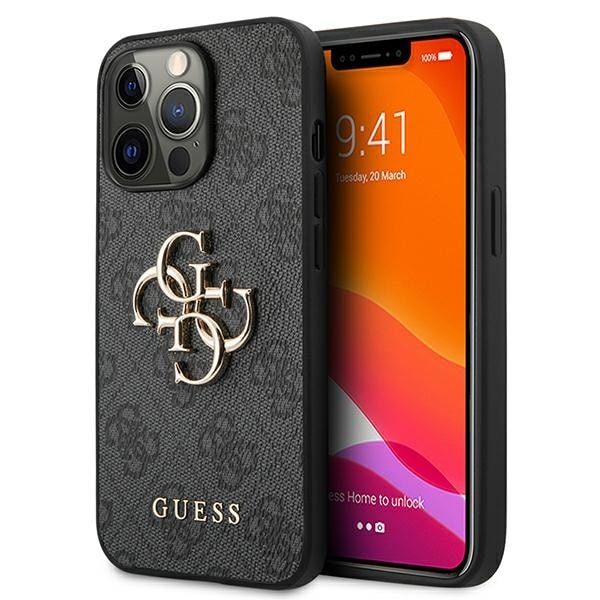 Guess GUHCP13L4GMGGR iPhone 13 Pro / 13 6,1" grå/grå hård väska 4G Big Metal Logo