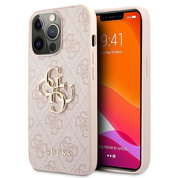 Guess 4G Fodral med stor metallogo för iPhone 13 Pro / 13 6,1" - Rosa