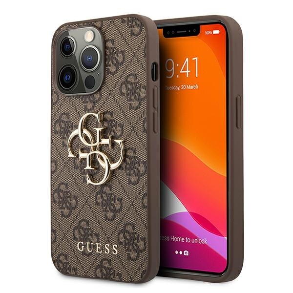 Guess GUHCP13X4GMGBR iPhone 13 Pro Max 6,7" brun/brun hård väska 4G Big Metal Logo